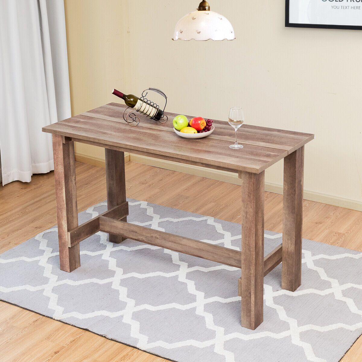 Wooden Dining Table Large Computer Desk with Hollow Design
